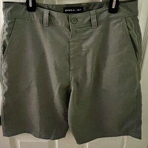 O'Neill Men's Charcoal Flat Front Shorts, Size 34